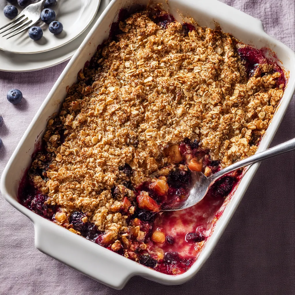 Blueberry Rhubarb Crisp