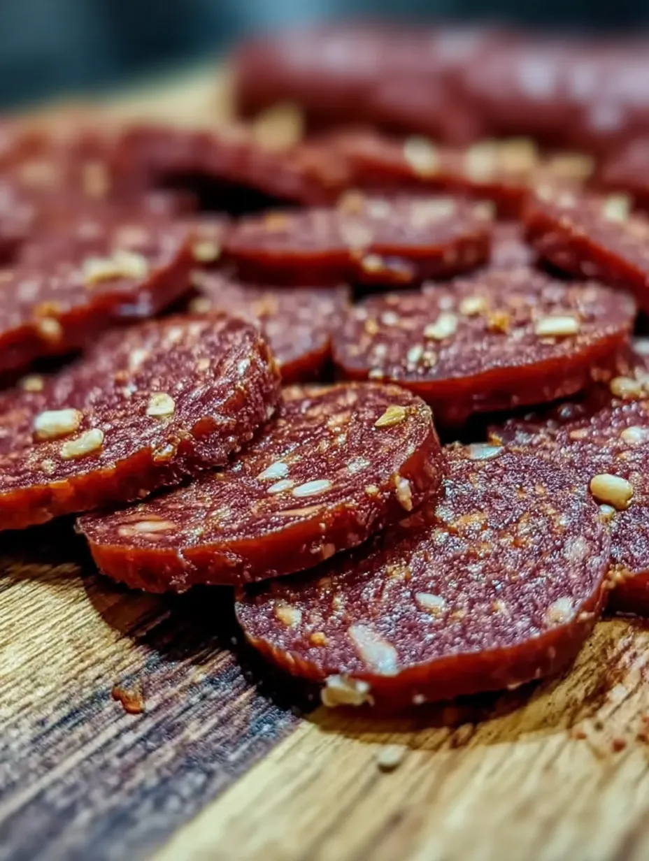 Homemade Venison Pepperoni snack.