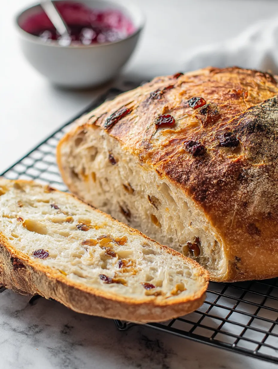 Harvest loaf cut to show soft inside.