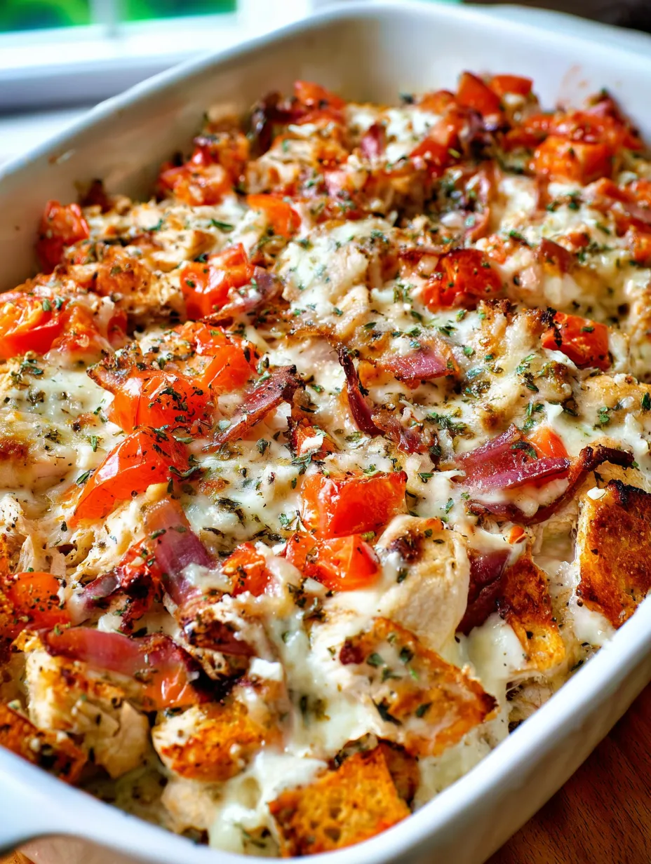 Easy Chicken Bruschetta Casserole.