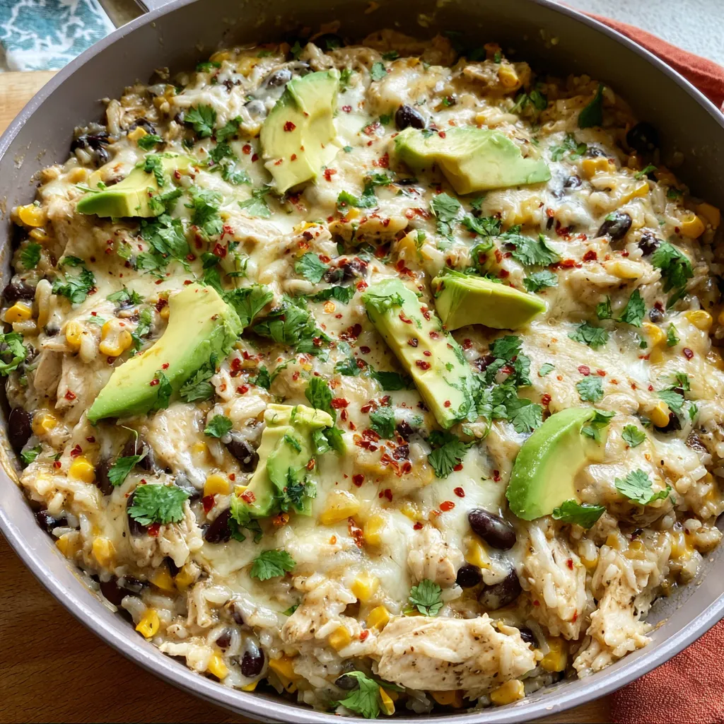 Salsa Verde Chicken & Rice Skillet