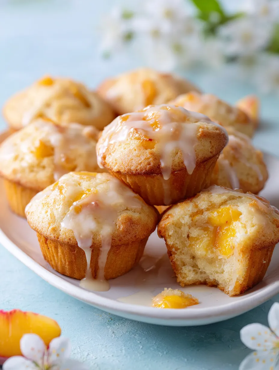 Muffins arranged on a plate with a white drizzle on top.