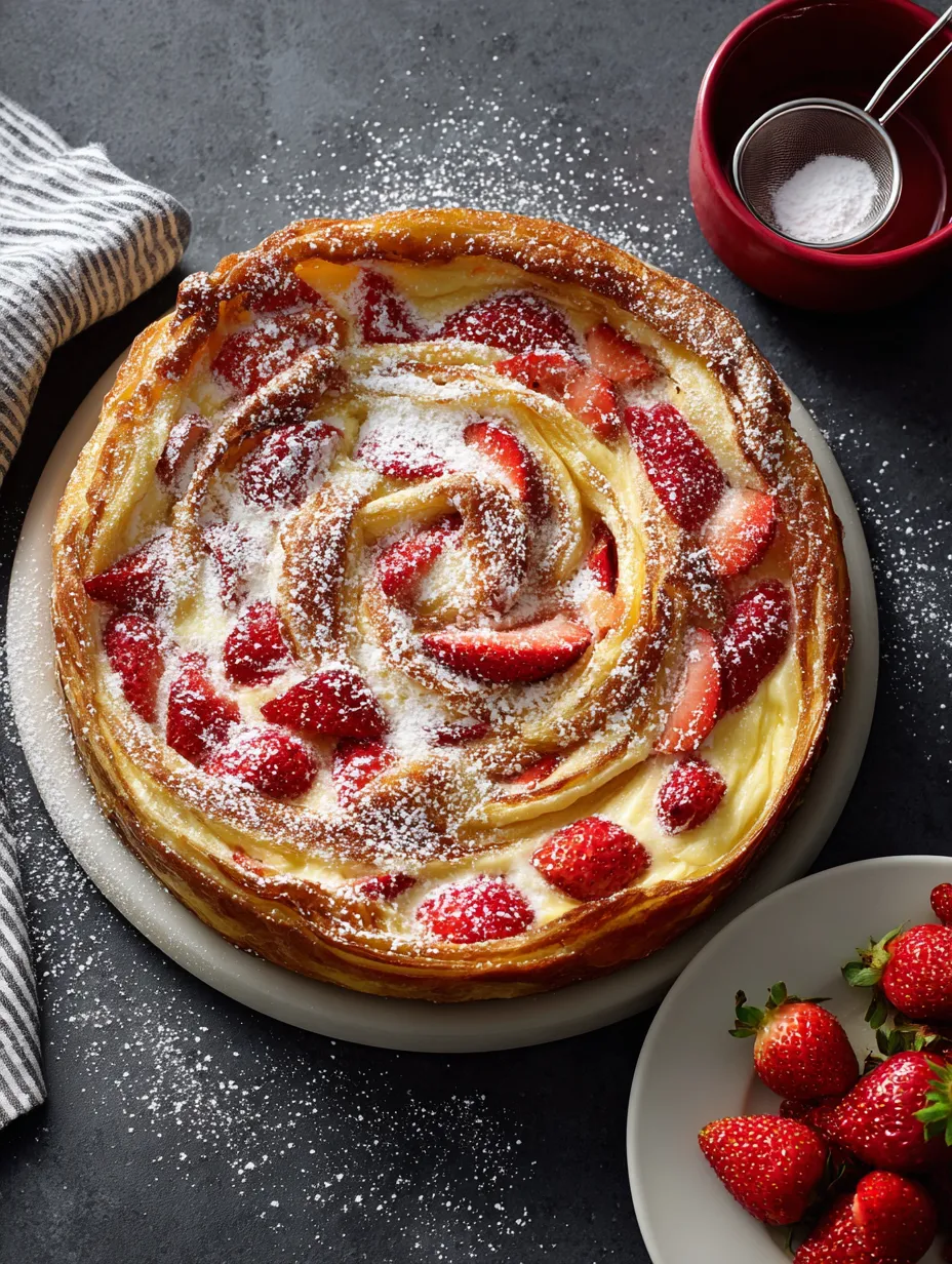 A Strawberry Fillo Crinkle Cheesecake.