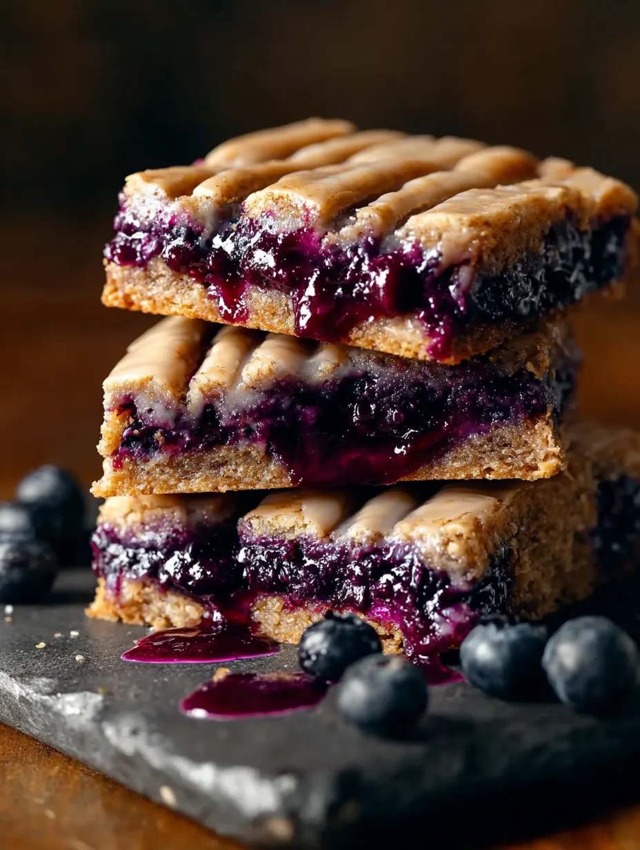 A stack of blueberry bars.