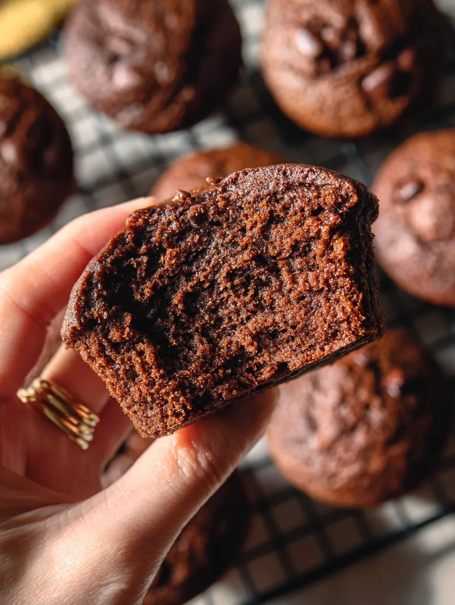 Chocolate Butternut Squash Muffins stacked high.