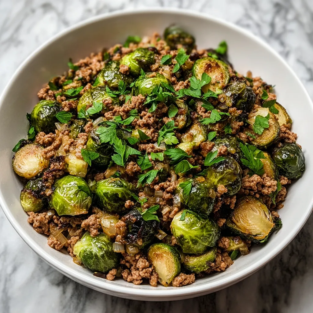 Effortless Brussels Sprouts Turkey Skillet