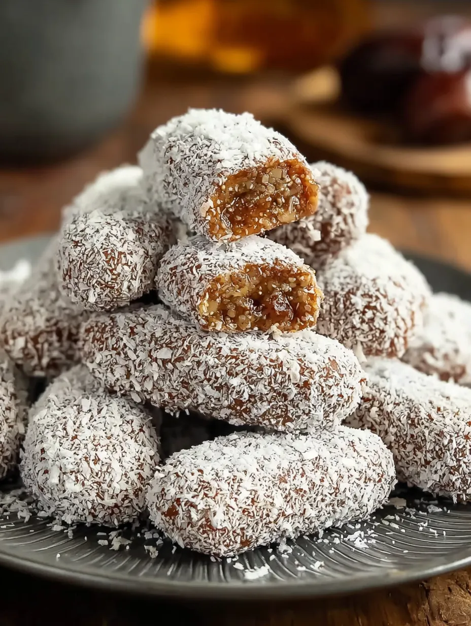 A pile of Date Rolls stacked on each other.