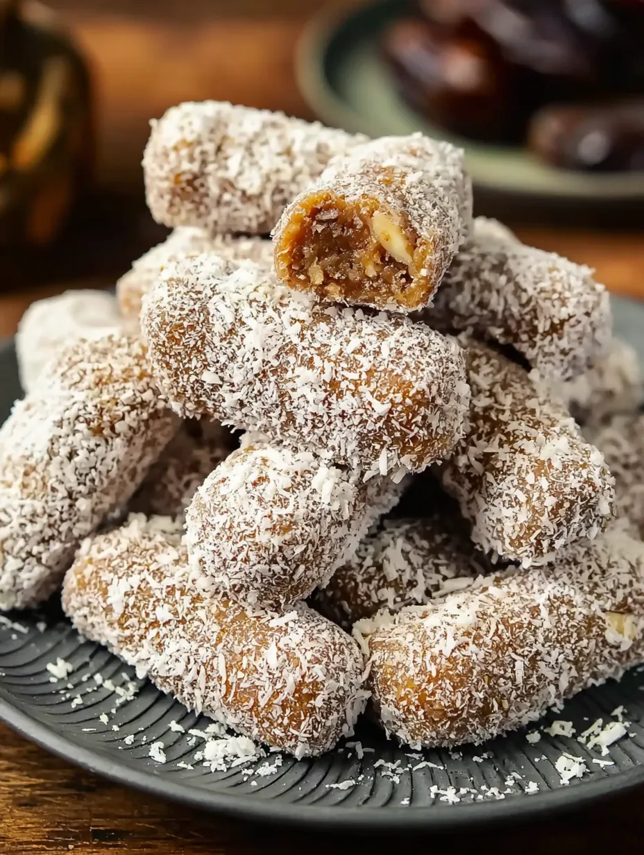 Simple Date Rolls sitting on a plate.