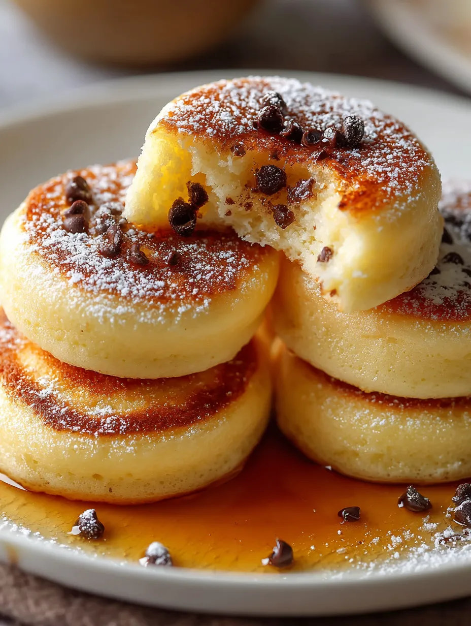 Tall pile of maple pancake poppers stacked up high.