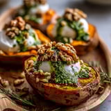 Sweet Potatoes with Burrata, Crispy Walnuts & Sage Sauce