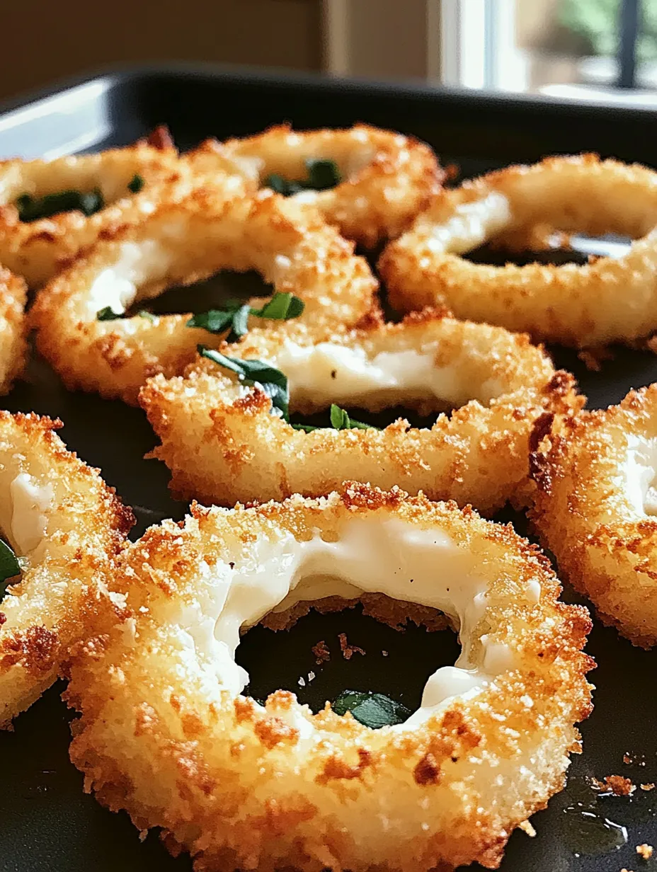 Baked Mozzarella Onion Rings Recipe