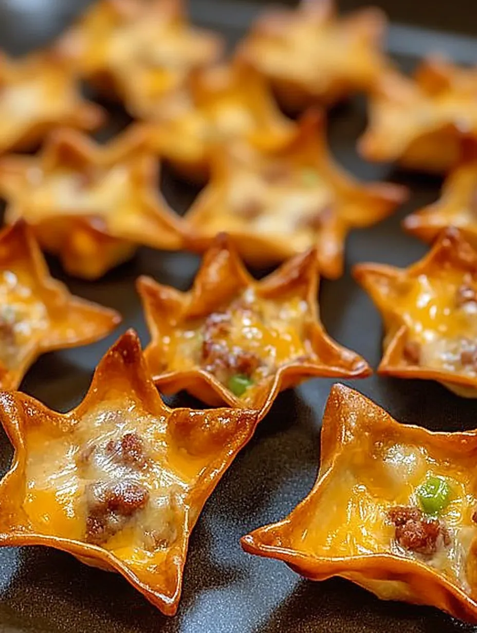 Baked Sausage and Cheese Mini Wontons Recipe