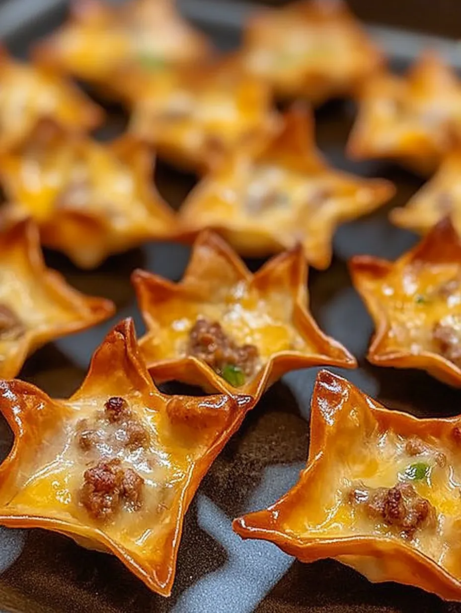 Delicious Baked Sausage and Cheese Mini Wontons