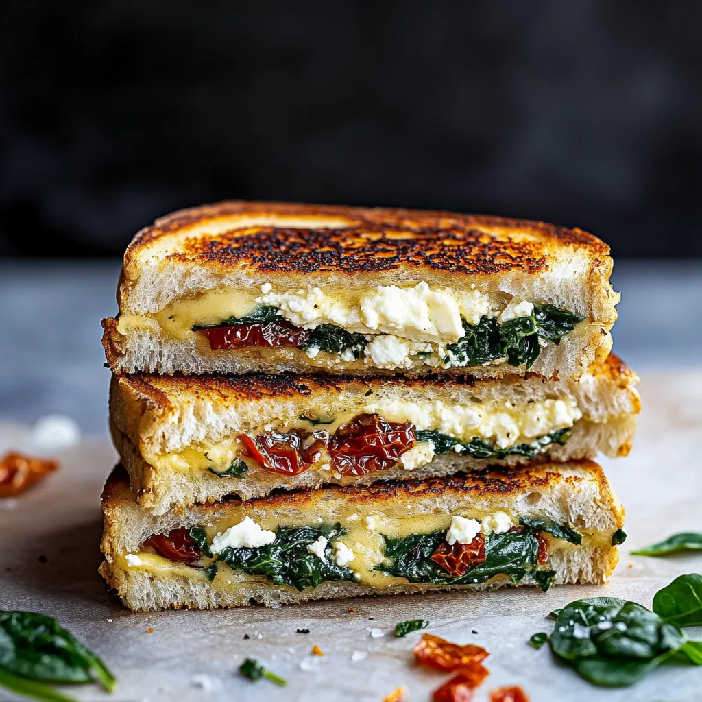 Feta Grilled Cheese Sandwich with Spinach