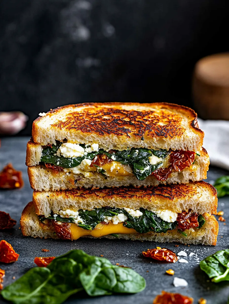 Feta Grilled Cheese Sandwich with Spinach Recipe