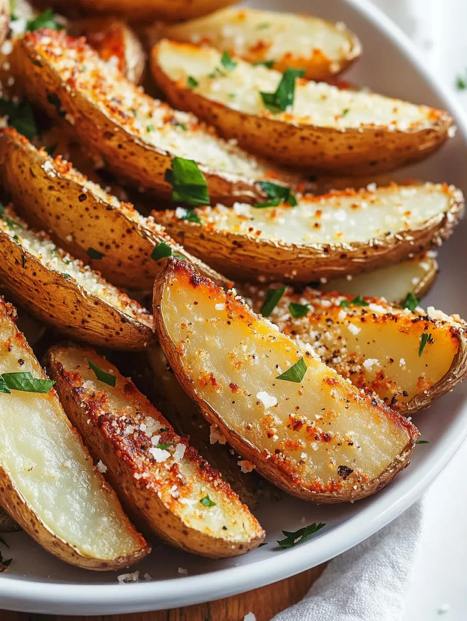 Baked Garlic Parmesan Potato Wedges Recipe