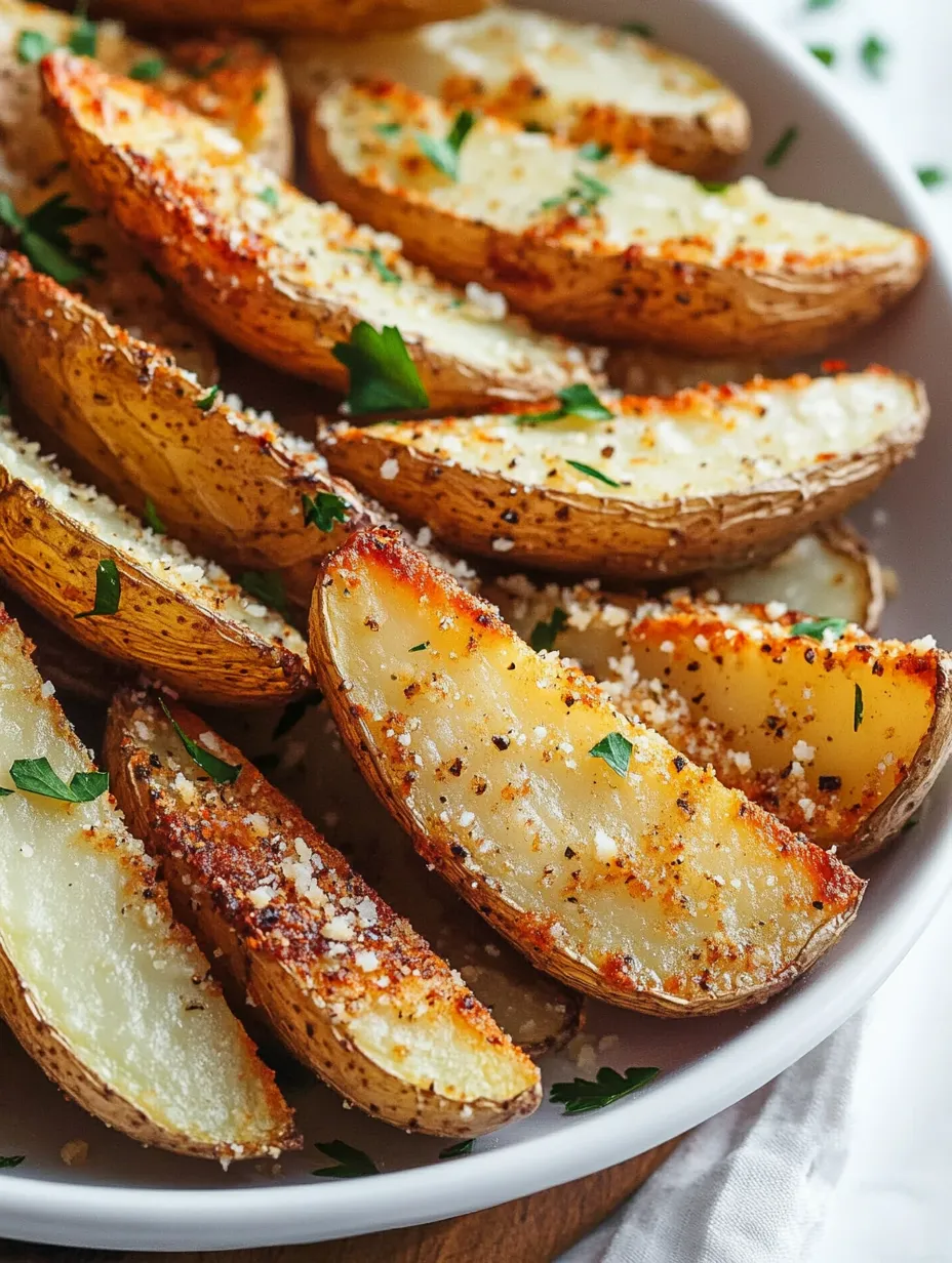 Delicious Baked Garlic Parmesan Potato Wedges