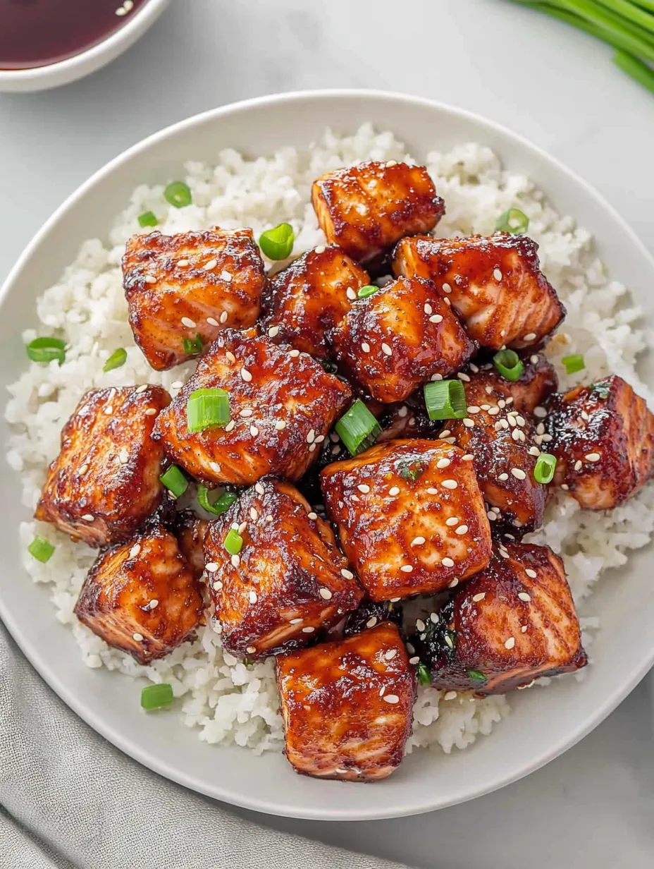 Honey Garlic Salmon Bites Recipe