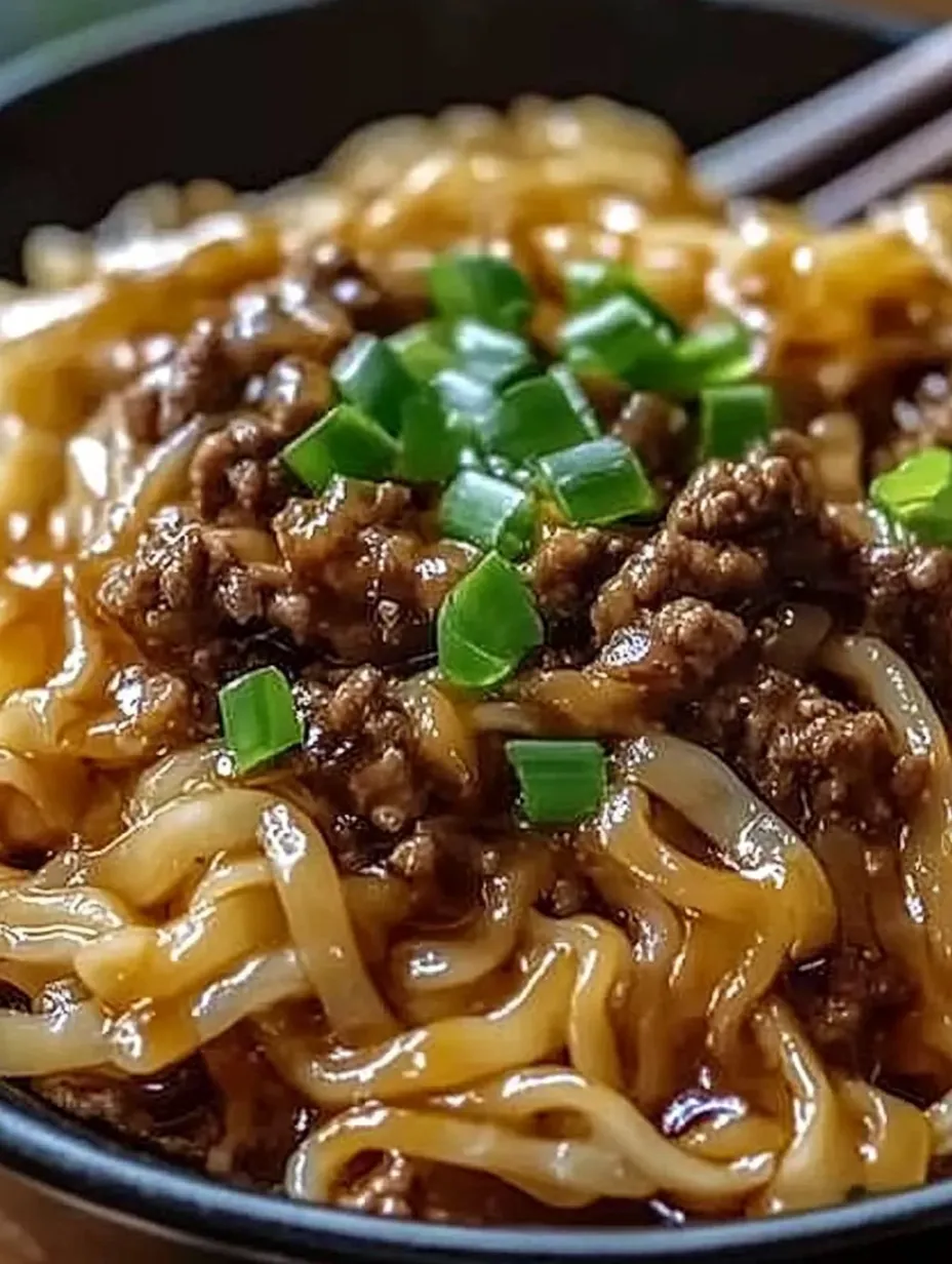 Mongolian Ground Beef Noodles Recipe