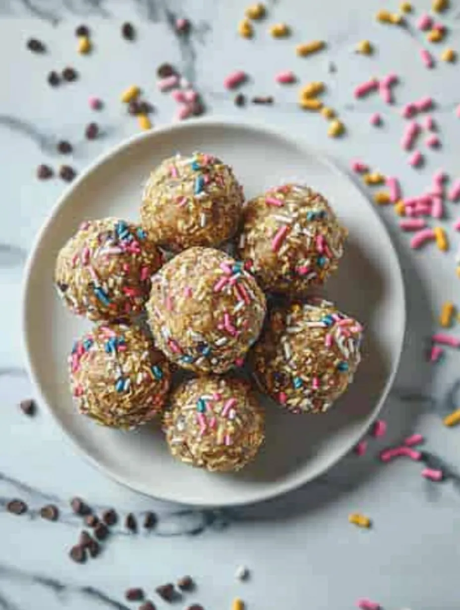 Delicious Birthday Cake Protein Balls