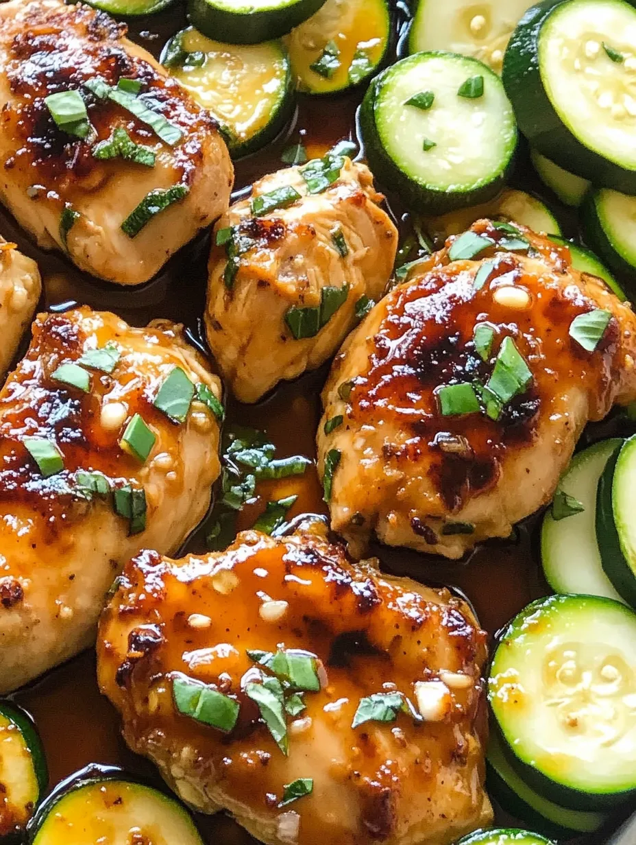 Delicious Sheet Pan Hot Honey Garlic Chicken and Zucchini Recipe