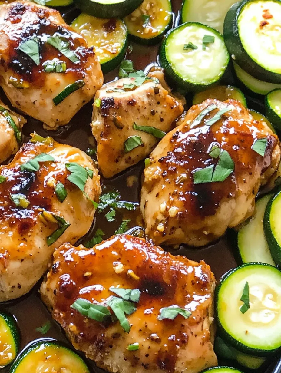 Sheet Pan Hot Honey Garlic Chicken and Zucchini