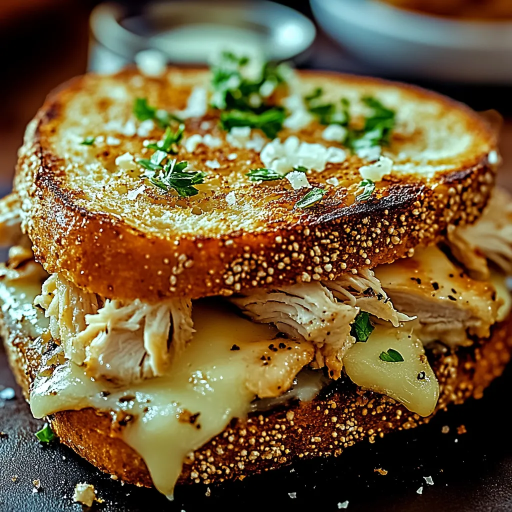 Cheesy Chicken Garlic Bread Sandwich