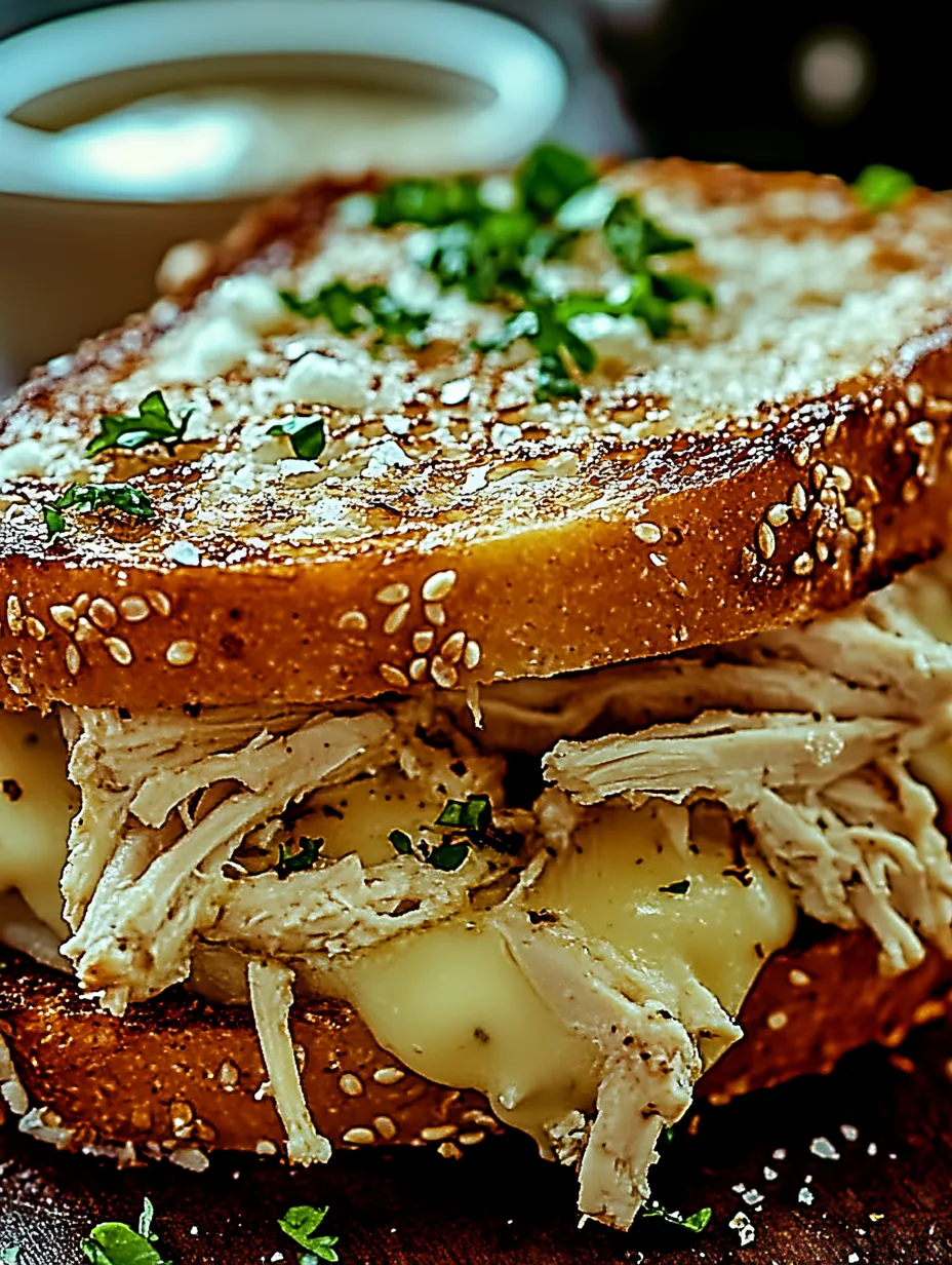 Delicious Cheesy Chicken Garlic Bread Sandwich