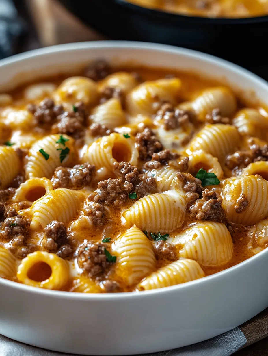 A bowl of pasta with meat sauce and cheese.