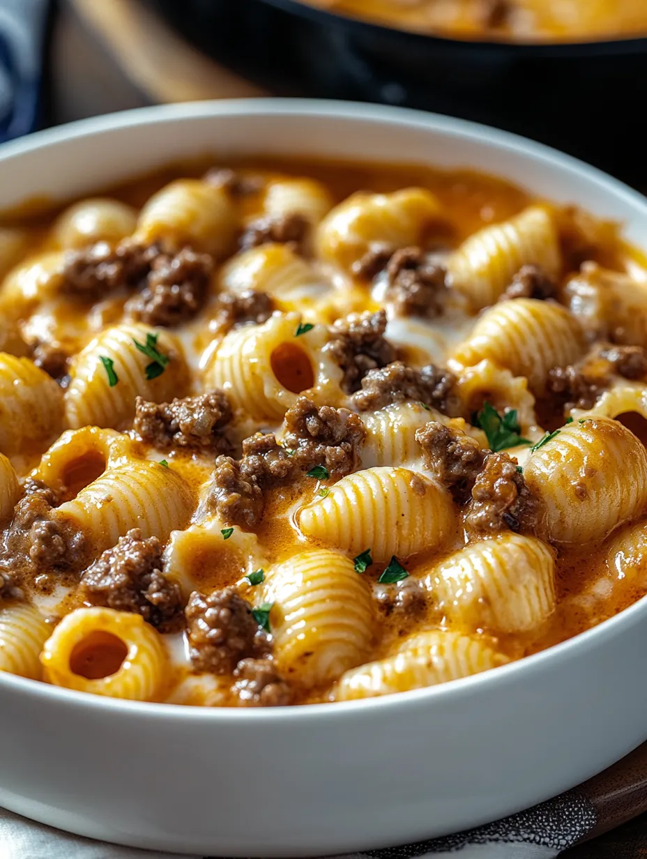 A bowl of pasta with meat sauce and cheese.