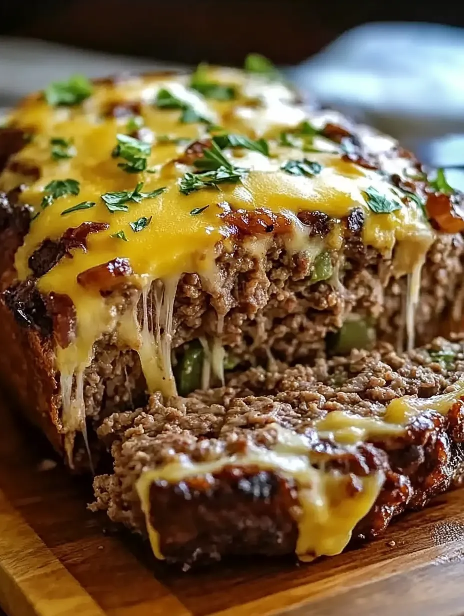 A slice of meat with cheese on top.