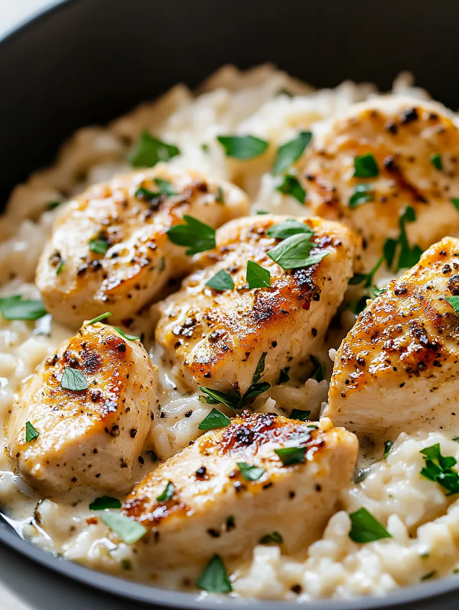 A plate of food with chicken and rice.