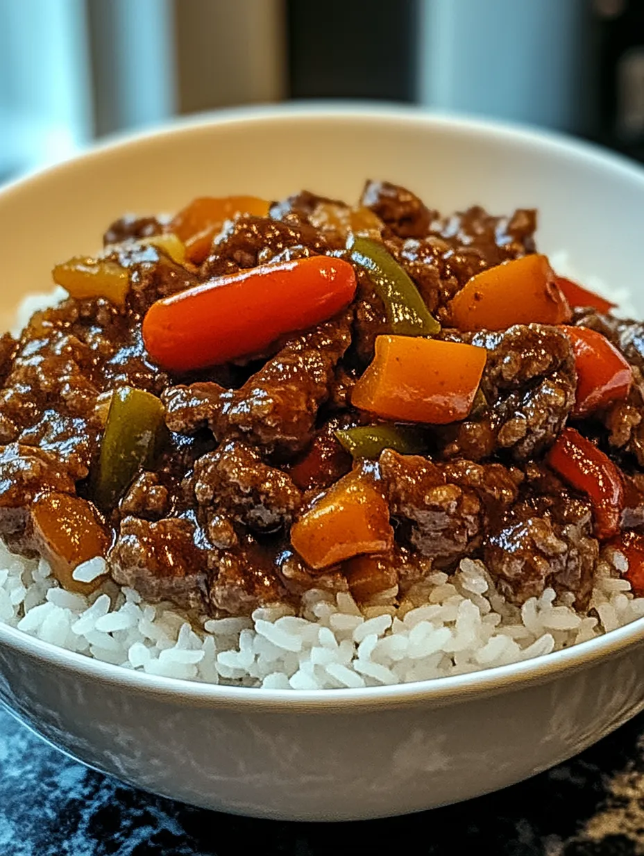 A bowl of beef and vegetable stir fry with rice.