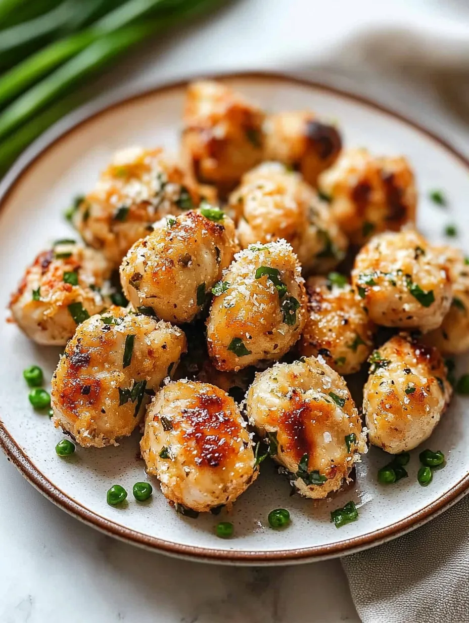 A plate of food with a variety of ingredients, including meatballs, peas, and herbs.