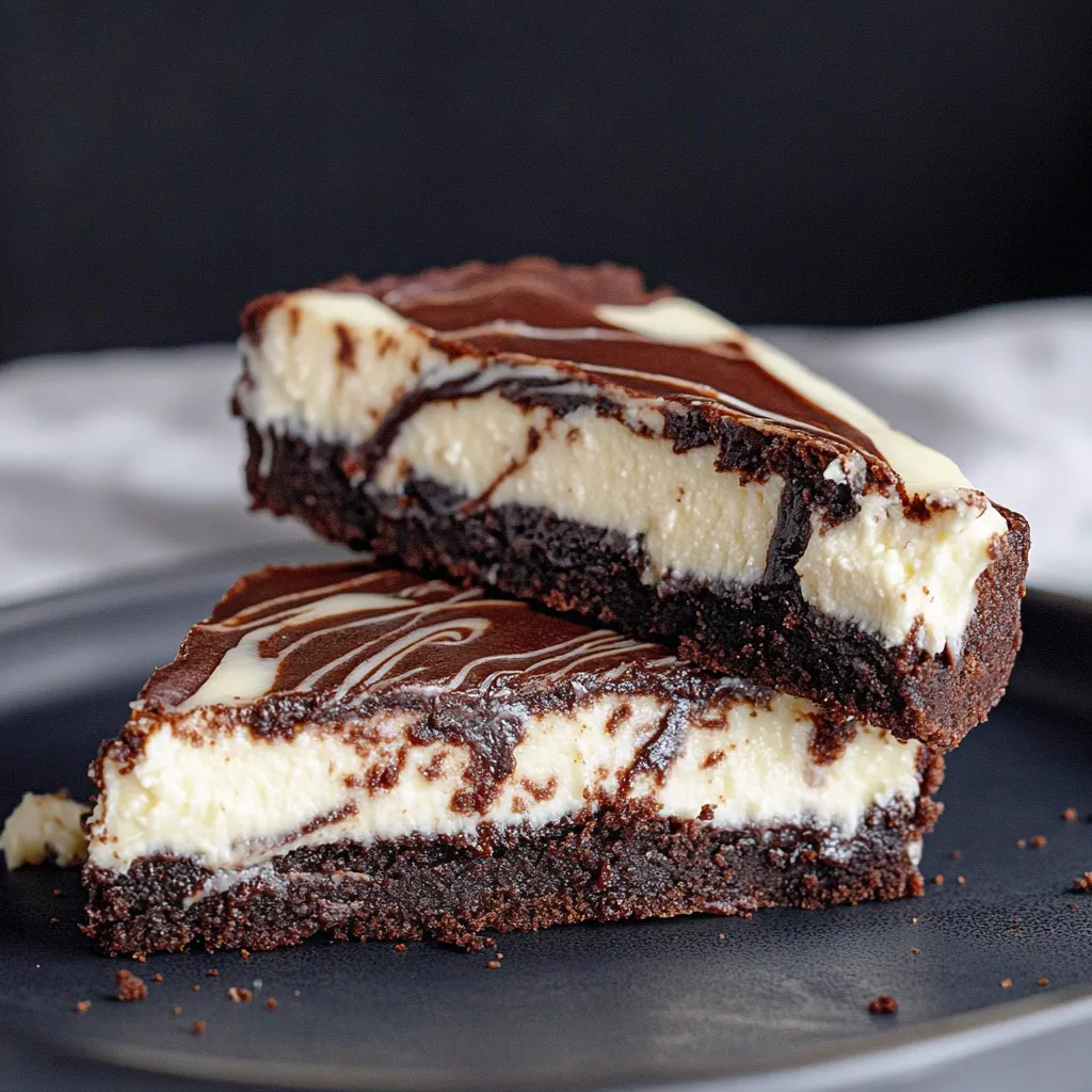 A slice of chocolate cheesecake on a plate.