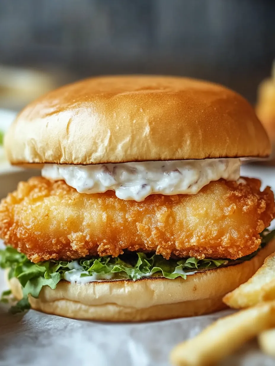 A fish sandwich with lettuce and mayonnaise on a bun.