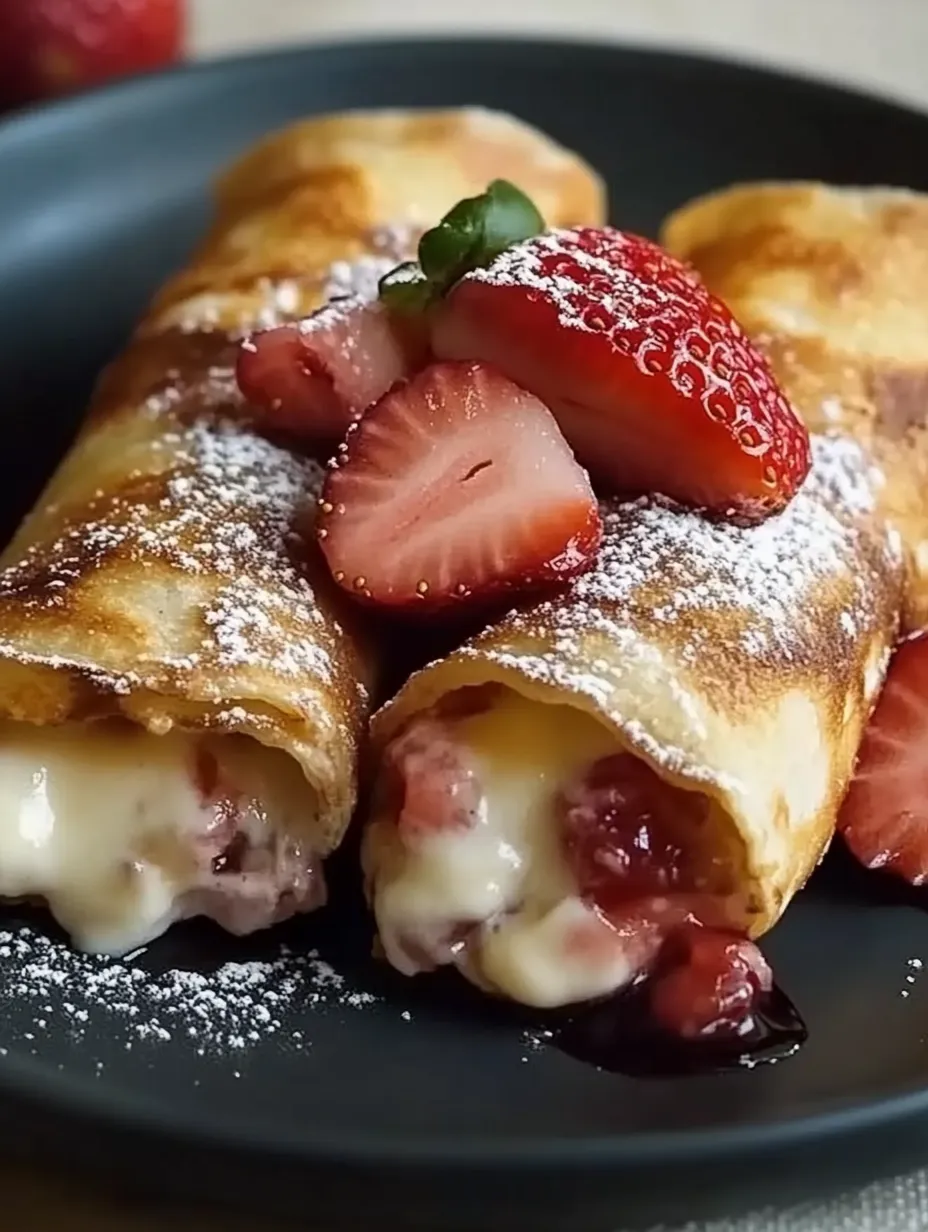 A plate of food with strawberries and cream.