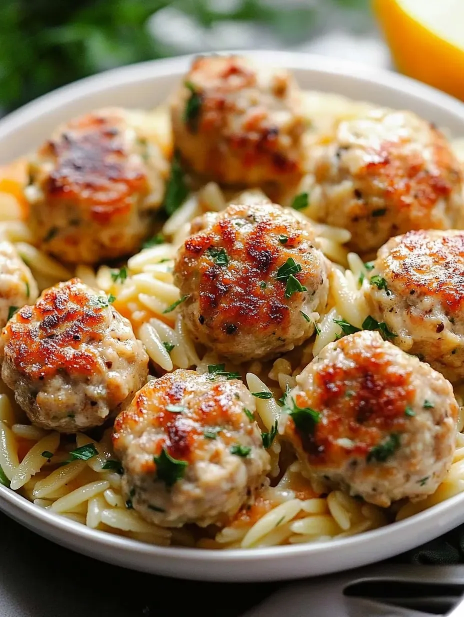 A bowl of pasta with meatballs and vegetables.