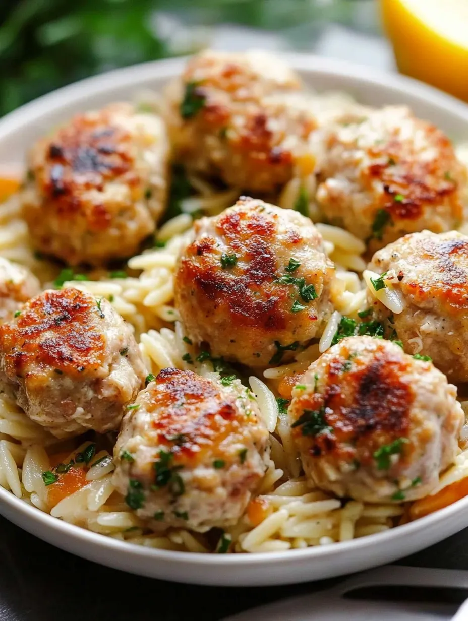 A bowl of food with meatballs and noodles.