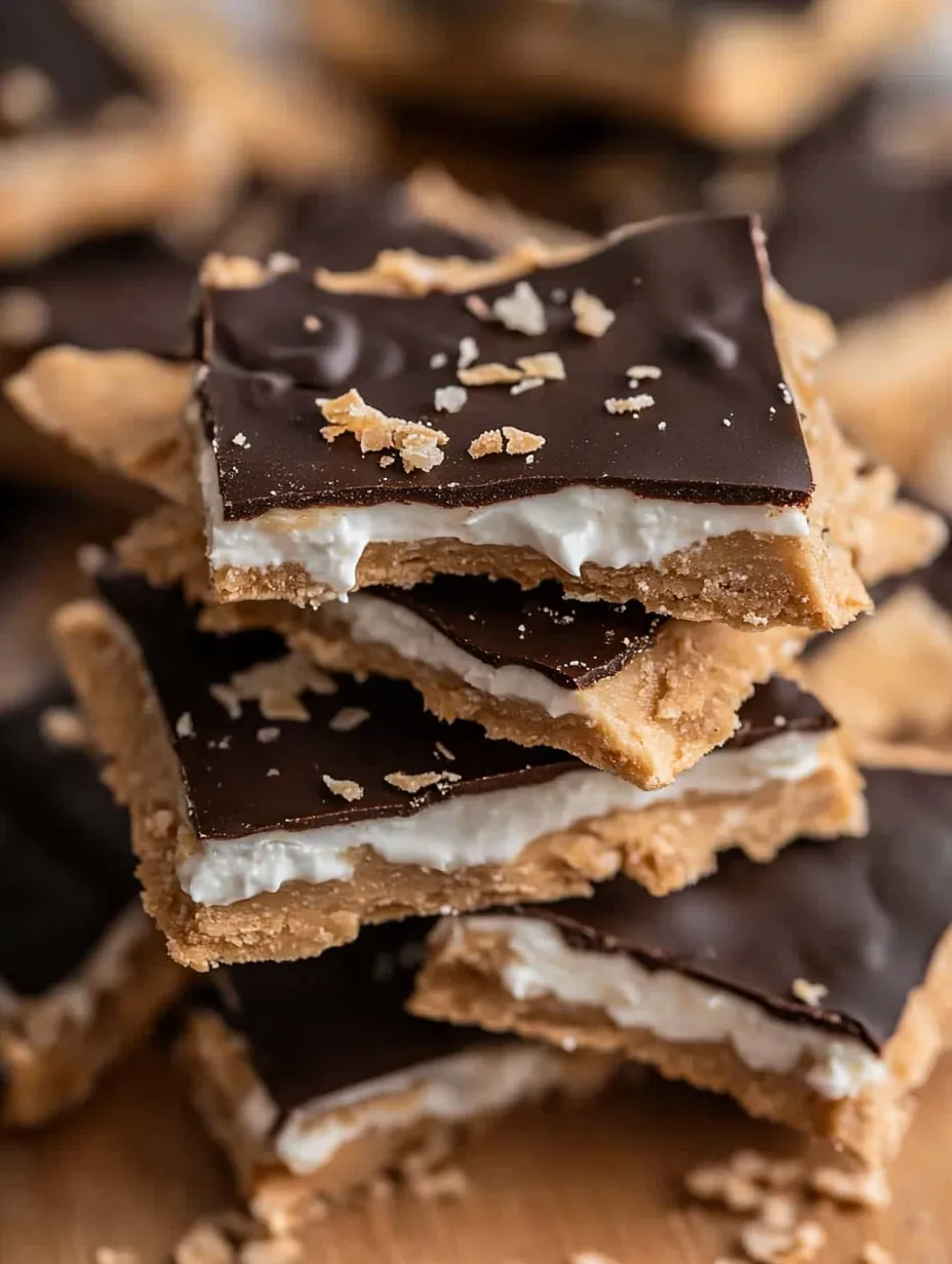 A stack of chocolate and white dessert bars.