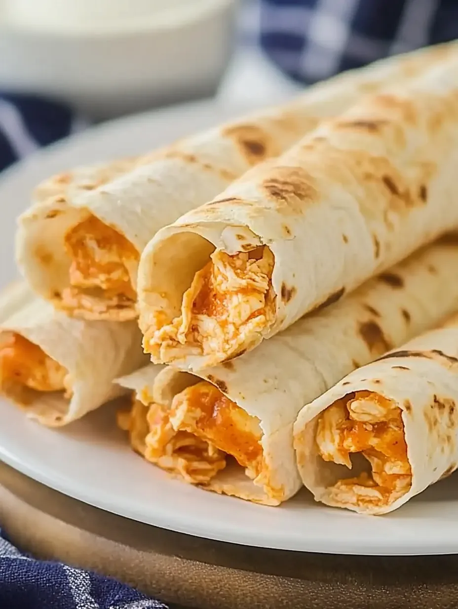 Three tortillas with chicken and cheese on a plate.