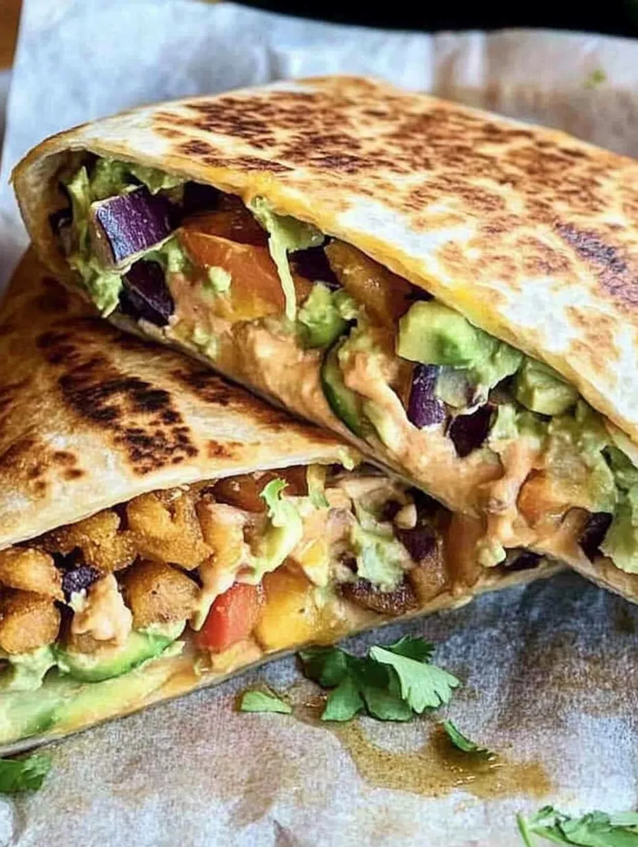 A sandwich with a variety of ingredients, including meat, vegetables, and cheese, is shown in a close-up shot.