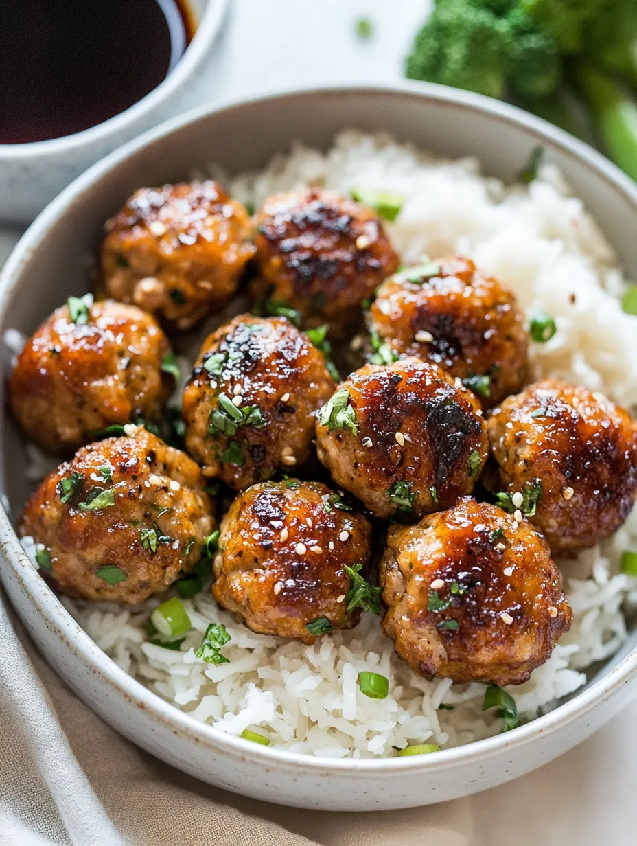 A bowl of rice with meatballs on top.