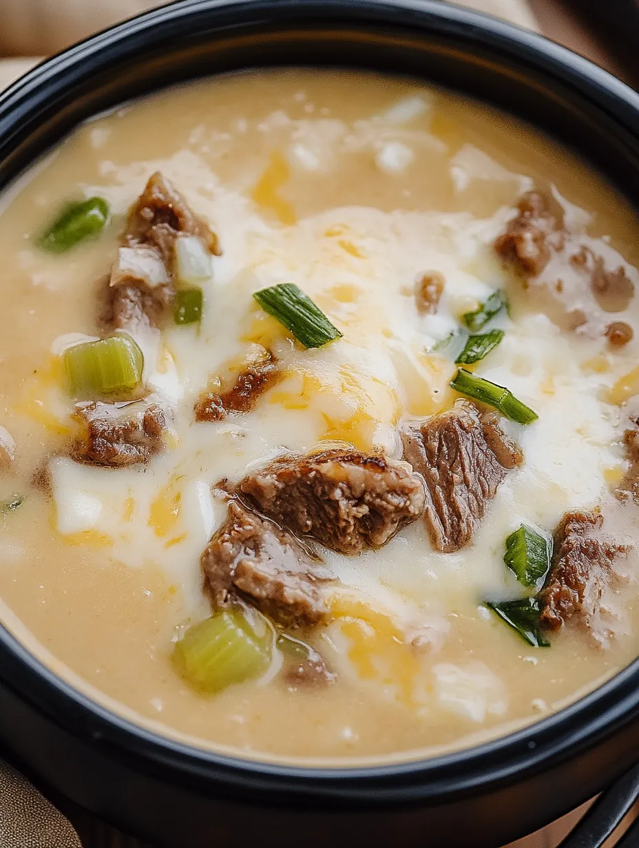 A bowl of soup with meat and vegetables.