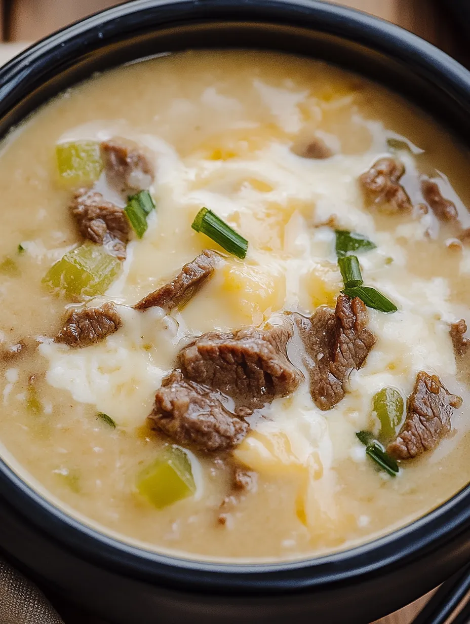 A bowl of soup with meat and vegetables.