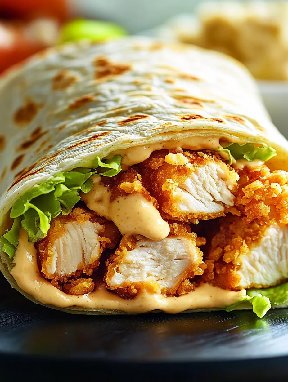 A delicious chicken wrap with lettuce and cheese.