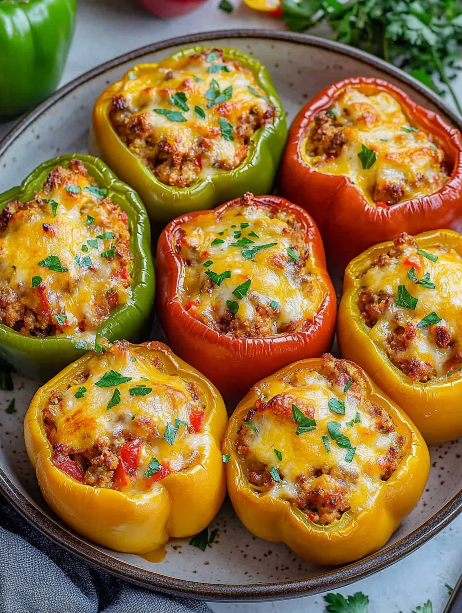 A plate of peppers with different colors and flavors.