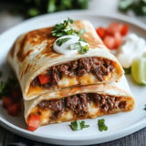 A delicious Mexican meal with a burrito and a side of salsa.