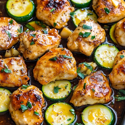 Sheet Pan Hot Honey Garlic Chicken and Zucchini Recipe