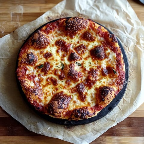 A pizza with cheese and sausage on a wooden table.